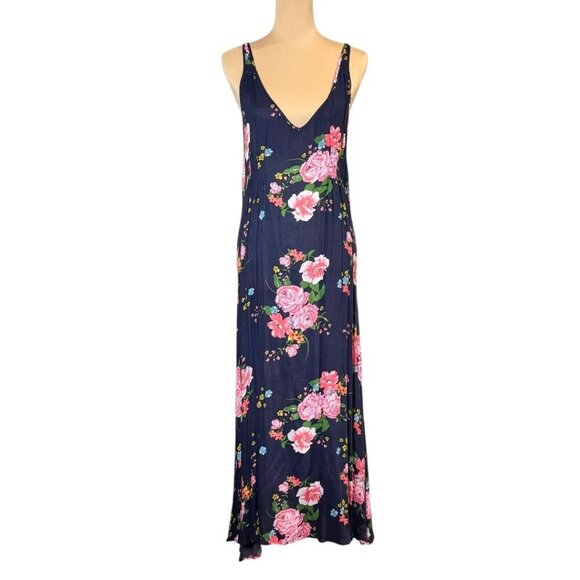 Free People Intimately Printed Floral Slip Dress Sz.M Midnight Blue Flowy Fairy - Picture 3 of 13